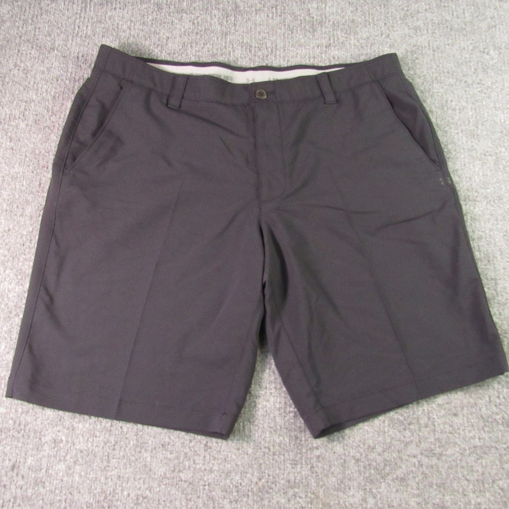 Under Armour Golf Shorts Mens 40x11 Black Flat Front Performance UA Match Play